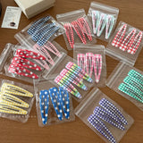 Daiiibabyyy  Fashionable polka dot hairpin pair clip cute girl plaid dripping oil big water drop BB clip