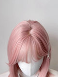 DAIIIBABYYY  -  Pink Full Head Wig Short Straight Hair Lolita Style Cosplay Women's Group Shoulder Length Universal Fit Women's Hairpiece