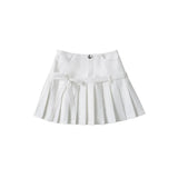 DAIIIBABYYY  -  Sweet Hot Girl Retro College Style Plaid Pleated Short Skirts Women's Summer High Waist Slim Bow Lace-up Anti-exposure Skirt