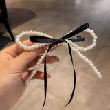 Daiiibabyyy  Women's Hair Clips Korean Version Kawaii Hair Tie Hair Accessories Set Pearl Bow Hair Clip Girl Half Tie Hair Clip Sweet Style