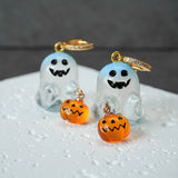 Daiiibabyyy  Cute Fashion Charming Halloween & Pumpkin Hoop Earrings Cute Resin Jewelry for Women Perfect for Parties & Gifts