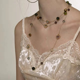 Retro light luxury niche temperament French long three-layer necklace