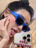 DAIIIBABYYY  -  Fashion Vintage Cat Eye Sunglasses Women Brand Designer Retro Rectangle Sun Glasses Frame Female Ins Blue Square Eyewear