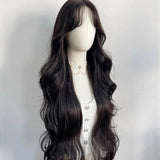 Daiiibabyyy  30inches Synthetic Women Wigs Loose Wave Hair Wigs with Middle-Part Bangs High-layered Wig Hairpiece for Women Daily Party Use