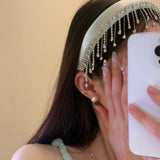 Daiiibabyyy  1PC Diamond Tassel Flocking Hair Bands for Women Delicate Fashion Hair Accessories Premium Sense Simple Versatile Hair Accessori