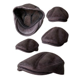Daiiibabyyy  Unisex British-Style Sherlock Holmes Deerstalker Hat for Fall Winter Wool Blend Plaid Double Brim Ear-Warming, Trendy Detective
