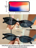 Daiiibabyyy  4Pcs/6Pcs Retro Fashion Rectangular & Oval Small Frame Sunglasses Set, Cool/Gentle, Versatile for Daily Wear and Commuting