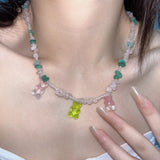 Daiiibabyyy  Exaggeration Transparent Acrylic Chain Big Necklace For Women Charm Colorful Heart Choker Collar Necklace Fashion y2k Jewelry