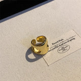Cute cat claw metal ring ins cold style wide version hollow ring