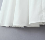 Daiiibabyyy  Sexy White Slash Collar Backless Midi Long Strapless Dress Women Pleated Folded Low Waist Pleated Ruched Hem Swing Party Robe