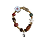 DAIIIBABYYY  -  Natural Stone Bead Blessing Hang Tag Bracelet Chinese Retro Design Light Luxury Exquisite Chinese Style Women Jewelry Gifts