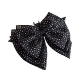DAIIIBABYYY  -  French retro mesh polka dot bow grab clip  fashionable chiffon half grab autumn and winter hair accessories women's hairpin clip