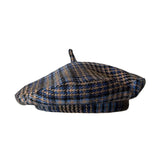 Daiiibabyyy  Autumn Winter British Color Plaid Flying Saucer Hat for Women Autumn Style Versatile Retro Checked Beret Fashion Painter Cap