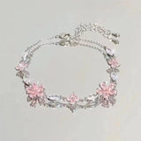 DAIIIBABYYY  -  Steel Fun Y2k Accessories Women Bracelet Crystal Purple Zircon Water Drop Pendent Tassel Hand Chain for Girls Friendship Gift