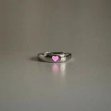 Daiiibabyyy  Ring for Couple Creative Glowing in the Dark Player 1 Player 2 Matching Gaming Ring for Women Men Valentine's Day Gift