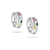 Daiiibabyyy  Sterling Silver Zircon Star Round Stud Earrings for Women Cute Fine Jewelry Minimalist Light Luxury Accessories