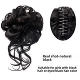 Daiiibabyyy  Lazy Style Long Beard Chicken Tail Hair Band Fake Hair Bun Flower Bud Head Simulation Hair Accessories Chinese Origin