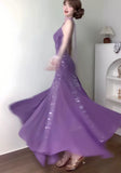 DAIIIBABYYY  -  High-End Feel Reversible Sequins Tank Dress Beach Vacation Pleated Large Wrap Skirt Princess Birthday Banquet Evening Dress
