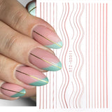 Daiiibabyyy Gold Rose 3D Nail Sticker Curve Stripe Lines Decals Adhesive Striping Tape DIY Foil Nail Art Decorations Manicure Stickers