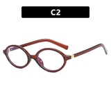 Daiiibabyyy  Oval Small Frame Retro Female Korean Plain Glasses Anti-blue Light Eyeglasses Eye Protection Ladies Optical Spectacle Eyeglass
