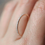 Daiiibabyyy  Tiny Delicate Micro Pave Zircon Rings For Women Trendy Chic Crystal Daily Dating Women's Stackable Ring Fashion Jewelry R133