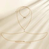 DAIIIBABYYY  -  Bohemia Sexy Cross Chest Breast Belly Body Chain for Women Simple Stars Moon Crystal Chest Chain Waist Chain Jewelry Party