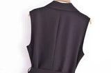 Daiiibabyyy  Corset Dress Women Pleated Vests Long Dresses For Women Sleeveless Office Party Dress Ruched Midi Evening Dresses 82N4