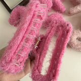 DAIIIBABYYY  -  New Autumn And Winter Plush Geometric rectangle M-Shape Hair Clip Fashion Simple Shark Clip Hair Accessories For Woman Girls