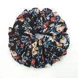 DAIIIBABYYY  -  Large Hair Band Elastic Chiffon Scrunchies Floral Print Malaysian Bunch Hair Tie Oversized Volumizing Malaysian Rubber Band