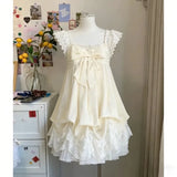 Daiiibabyyy  Summer Beach Vintage Lace Strap Dress Women Even Party Clothing Casual Sexy Beach Style Dress Korean Fashion Chic Outfits