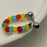 Daiiibabyyy  All-match Cool Lovely Girls Sweet Fashion Design Korean Style Earring Colorful Bead Women Jewelry Retro Ear Bone Stud