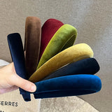 Daiiibabyyy  Women's Velvet Padded Headband Wide Sponge Hair Hoop for Crown Volume Vintage Style Hairband Soft Touch Daily Hair Accessories
