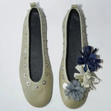 Daiiibabyyy  New Women Shoes Exquisite Rivet Flower Casual Shoes for Woman Fashion Square Head Ballet Flats Shoe Designer Shoes Zapatos Mujer