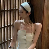 DAIIIBABYYY  -  New Korean Knitted Headband Women's Fitness Sports Style Widened Pit Strip Headband Headband High-end Wash Fashion Headgear