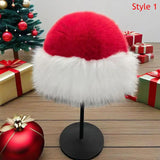 Daiiibabyyy  Christmas Red Fluffy Fur Bucket Hats women Thick Plush Winter Hat Imitation Mink Fur Christmas Hat Windproof Warm Panama Caps