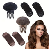 Daiiibabyyy  Set of Invisible Fluffy Hair Clips - Volumizing Hair Roots, DIY Styling, Easy to Use, Solid Color, Cute Oblong Shape - Perf
