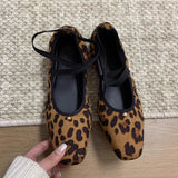DAIIIBABYYY  -  Fashion Leopard Print Flats Ballerina Women Shoes Slip On Loafer Round Toe Shallow Mary Janes Ballet Soft Moccasin Zapatos Mujer