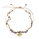 Daiiibabyyy  Vintage Bohemian Handwoven Double Layer Natural Stone Crystal Adjustable Design Necklace For Women Girls Fashion Jewelry