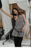 DAIIIBABYYY  -  Striped Halter Tops Streetwear Sleeveless Tshirts Backless Tank Tops Women Clothes Korean Fashion Summer Tops Camisole