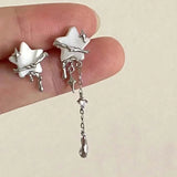 Daiiibabyyy  New Asymmetrical Earrings Sea Blue Heart-Shaped Starfish Earrings Inlaid Zircon Imitation Pearls Gentle Sweet Women Earrings