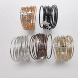 Daiiibabyyy  Boho Glitter Filled Slim Strips Leather Bracelet for Women Fashion Cute Stars Multilayer Wrap Bracelets Charm Jewelry