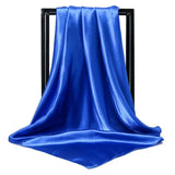 DAIIIBABYYY  -  Imitation Silk Scarf Pure color Women Satin Square Hijab Scarfs For Ladies Luxury Shawl 90*90 Bandana Large Hair Head Scarf