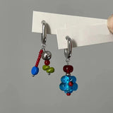DAIIIBABYYY  -  Fashion Asymmetrical Metal Enamel Glaze Dog Drop Earrings For Women European American Style Earring Party Jewelry Gifts