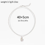 Daiiibabyyy  Luxury Pendant Necklaces Women Trend Temperament Moon and Star  Charm Silver Color Steel and Titanium Choker Jewelry Gifts
