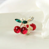 DAIIIBABYYY  -  New Cute Delicate Diamond Cherry Small Hair Claw Hair Clip Women's Rhinestone Hairpin Headwear Hair Accessories