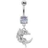 DAIIIBABYYY  -  Dream Blue Star Dangle Navel Ring Butterfly Moon Belly Button Ring Big CZ Punk Navel Piercing Ombligo Body Jewelry