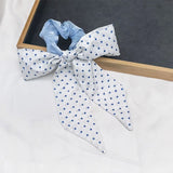 DAIIIBABYYY  -  Printed Bow Hair Rope Elegant Ribbon Ponytail Hair Band For Women Sweet Rubber Band Hair Ring Fashion Headdress Hair Accessories