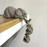 Daiiibabyyy 3Pcs Resin Elephant Baby Doll, Handicraft Decoration, Home Decor Gift, Decorative Figurines, Miniatures Accessories, Cute