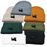 Daiiibabyyy  Sweet Cute Embroidered Cat Knitted Hat Warm Wool Knit Cap Ear Protection Embroidery Winter Caps Sports