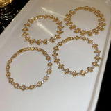 Daiiibabyyy  New Super Sparkling Water Bracelet Women Butterfly Knot Flower Chain Buckle Mouth Fashionable Style Bracelet European